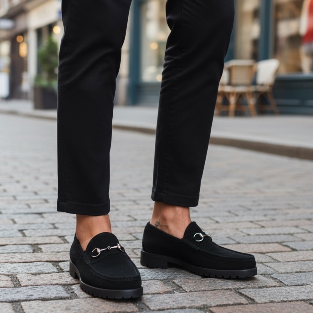 Gucci Mens Horsebit Black Suede Leather  Loafers Shoes Size 10.5 - Picture 3 of 17